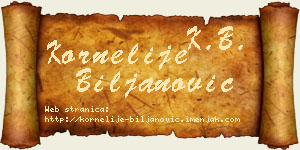 Kornelije Biljanović vizit kartica